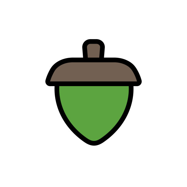 卡通风格的橡子坚果标志橡树种子图标图片下载