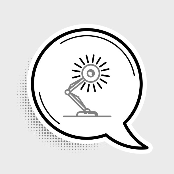 线台灯图标孤立在灰色背景图片下载