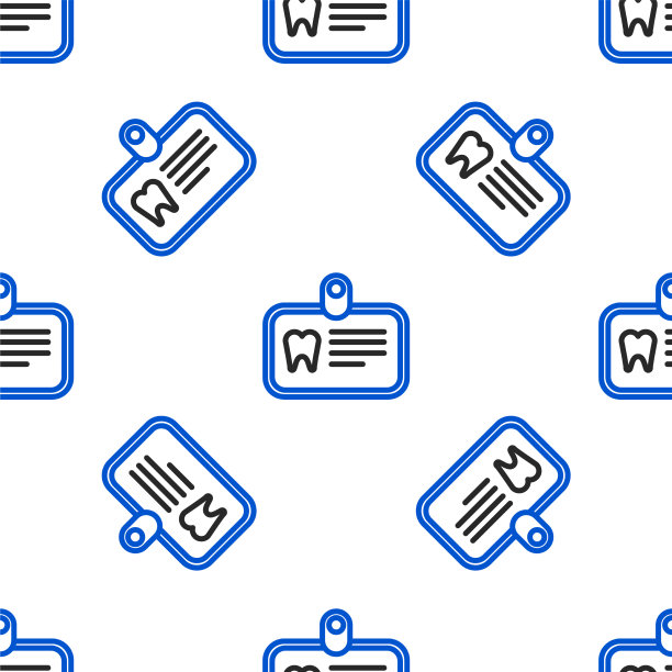 线id卡与牙齿图标隔离无缝图片下载