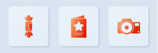 设置贺卡糖果和照片相机白色图片下载