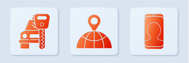 在全球汽车租赁和出租车上设置位置图片下载