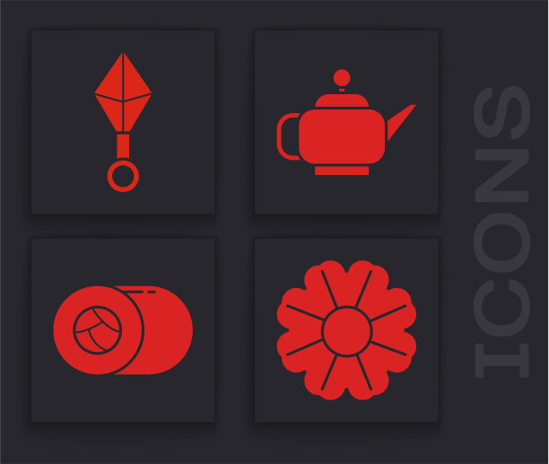 集花日本忍者飞镖日本茶图片下载