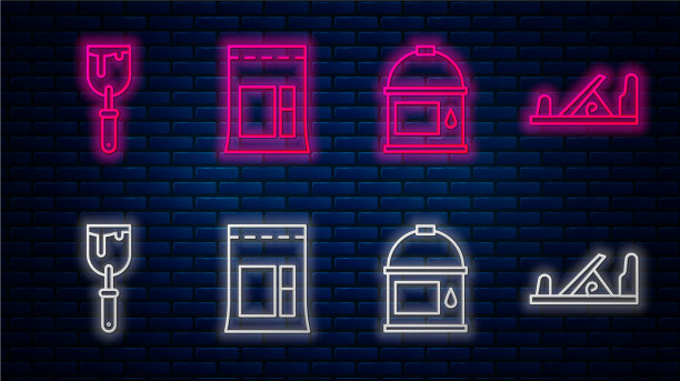 定线水泥袋、油漆桶、油灰刀图片下载