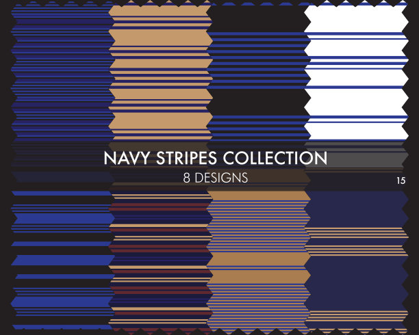 海军蓝条纹无缝图案系列图片下载