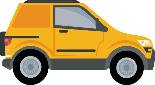 黄色露营车车辆模型图标图片下载