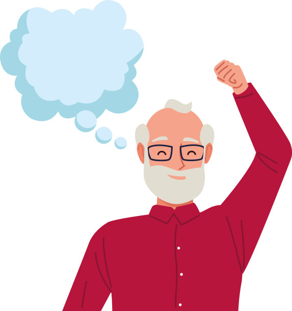 快乐的老人庆祝性格图片下载