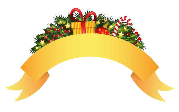 圣诞横幅与细节上的白色背景图片下载