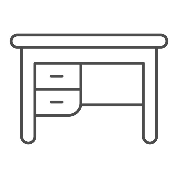 写字台细线图标家具概念图片下载