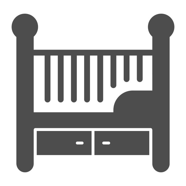 儿童床固体图标家具概念宝宝图片下载