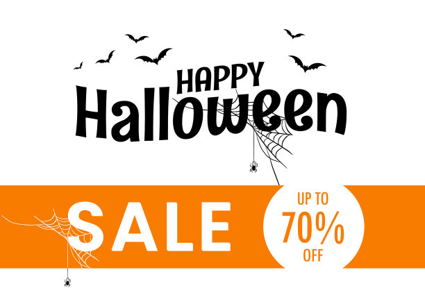 万圣节快乐减价文字横幅模板图片下载