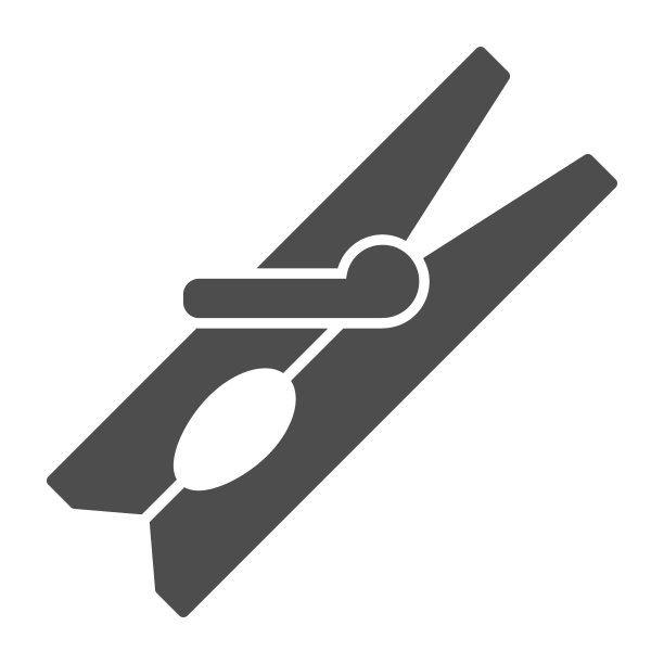 衣夹实心图标洗衣概念木制图片下载