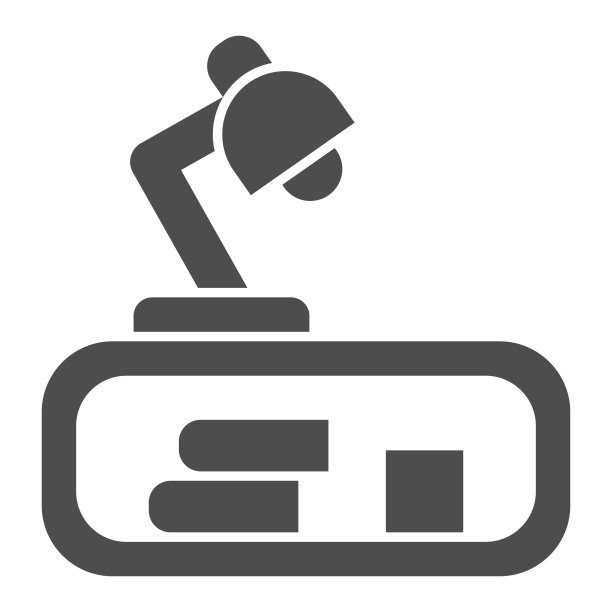 橱柜与书和台灯固体图标图片下载