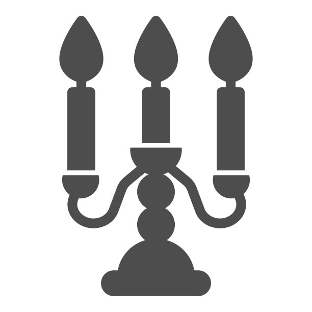 古董烛台与燃烧的蜡烛固体图片下载