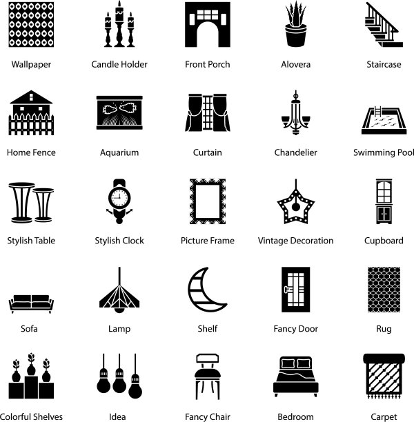 家居设计和装饰图标图片下载