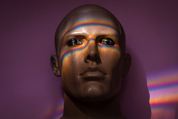 具有光波效应的象征人脸图片下载