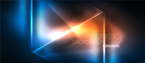 霓虹几何抽象背景三角形图片下载