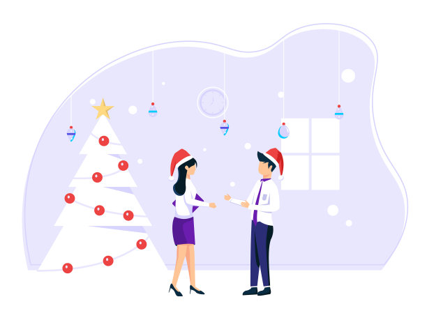 概念同事在圣诞节前完成工作图片下载