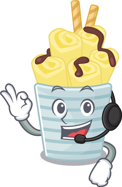 迷人的冰淇淋香蕉卷卡通人物图片下载