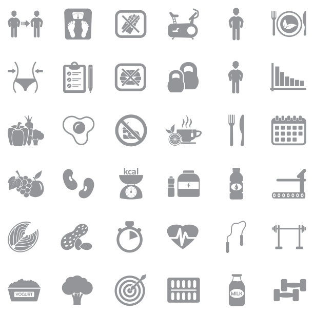 饮食的图标。灰色的平面设计。矢量插图。图片下载