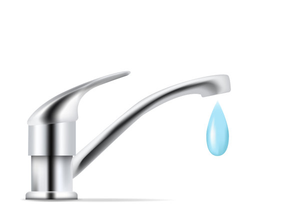 带有滴水的侧视图水龙头图片下载