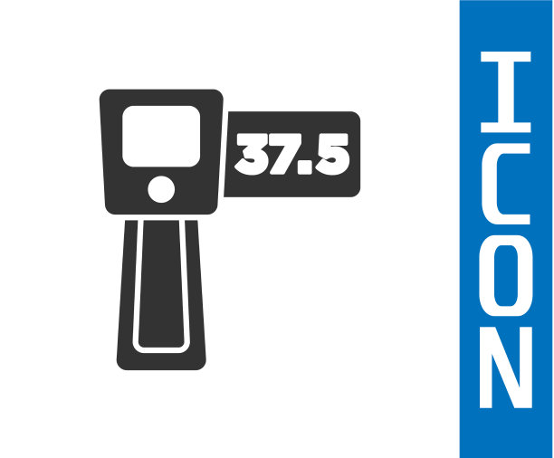 灰色数字非接触式红外温度计图片下载