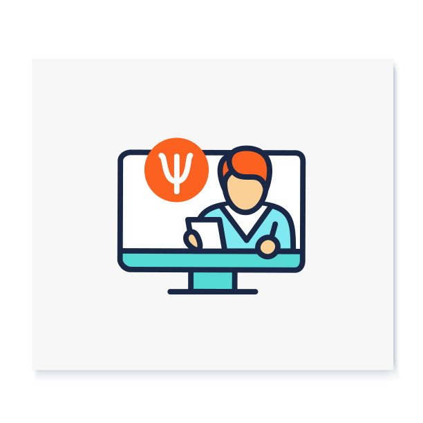 在线精神病学颜色图标图片下载