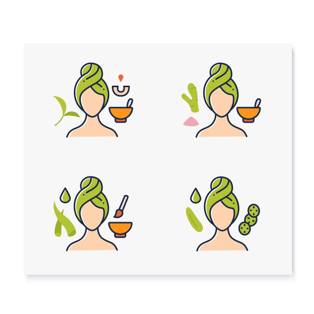 DIY自然护肤颜色图标集图片下载