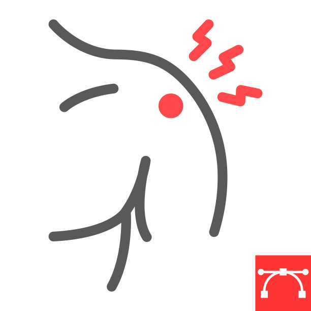 肩痛线图标，关节炎和损伤，肩痛矢量图标，矢量图形，可编辑的笔划轮廓符号，eps 10。图片下载