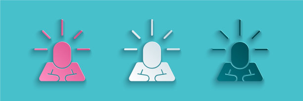 剪纸把沮丧和挫折的图标隔离开来图片下载