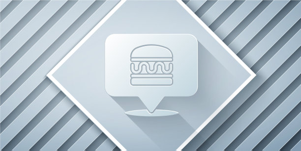 剪纸在线订购和汉堡交付图标图片下载