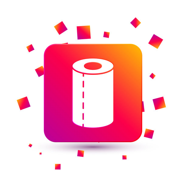 白色纸巾卷图标隔离白色图片下载