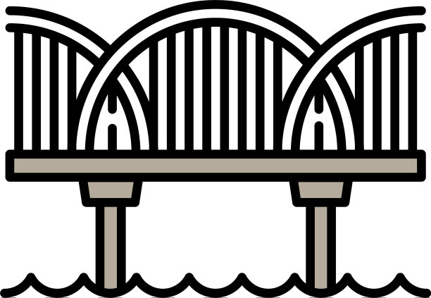 河桥图标轮廓风格图片下载