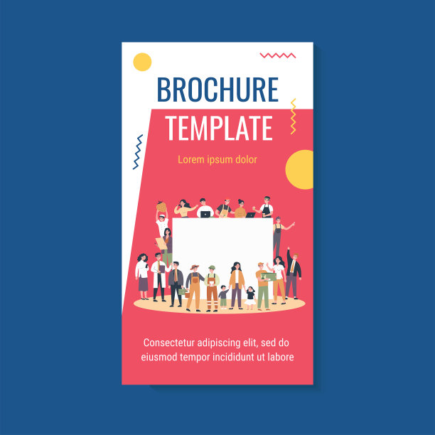 不同职业的人在空白横幅周围图片下载