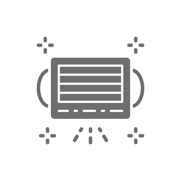 灰色医用口罩图标。白色背景上隔离图片下载