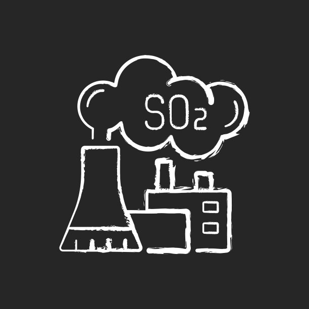 电厂粉笔白色图标上的黑色背景图片下载