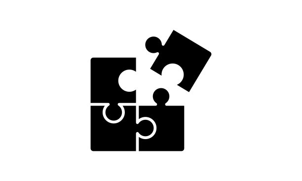 拼图矢量图标拼图图标在时尚的平面风格图片下载