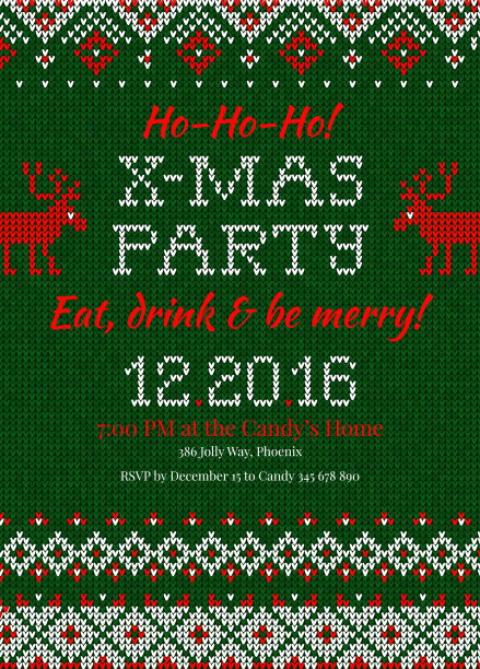 编织的圣诞邀请函图片下载