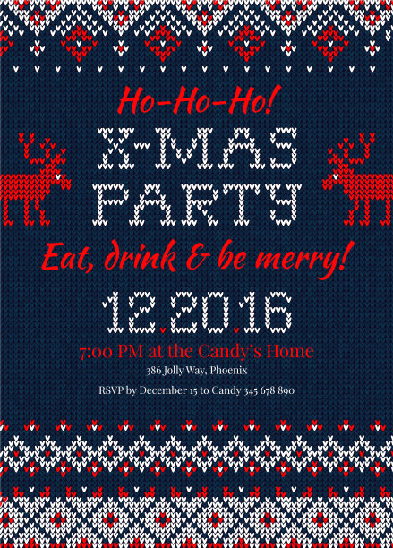 编织的圣诞邀请函图片下载