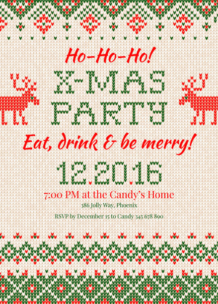 编织的圣诞邀请函图片下载