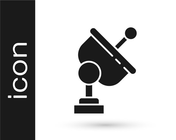 灰色雷达图标孤立在白色背景上图片下载