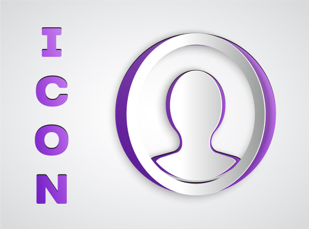 剪纸创建帐户屏幕上孤立的图标图片下载