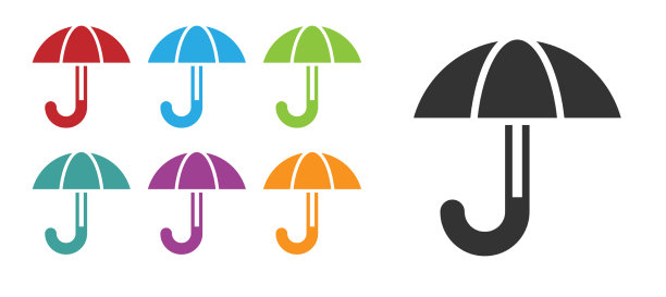 黑色经典优雅的打开伞图标图片下载