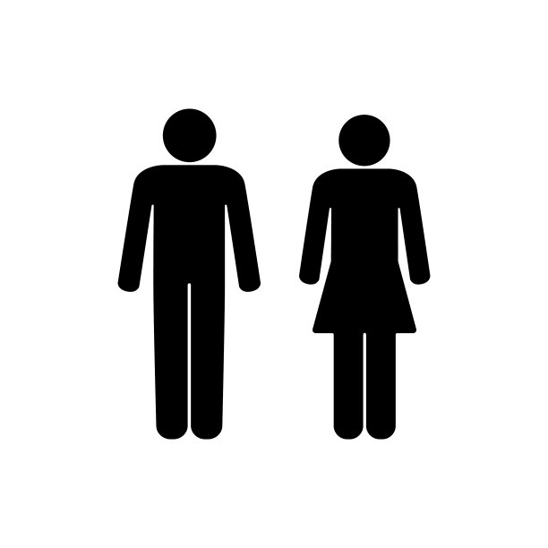 男人和女人标志图标在平坦的风格图片下载
