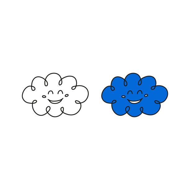 涂鸦云快乐人物图标图片下载