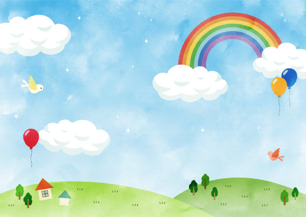 蓝天上有一道彩虹图片下载