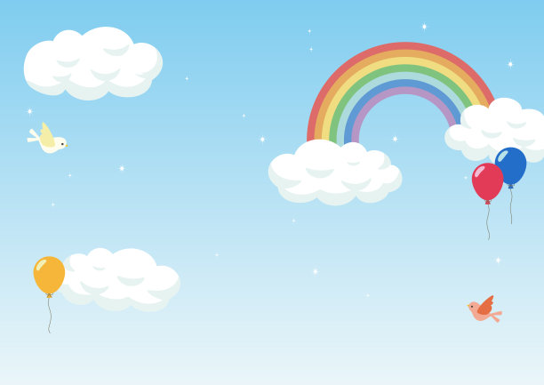 蓝天上有一道彩虹图片下载