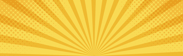 全景黄色漫画变焦与线条图片下载