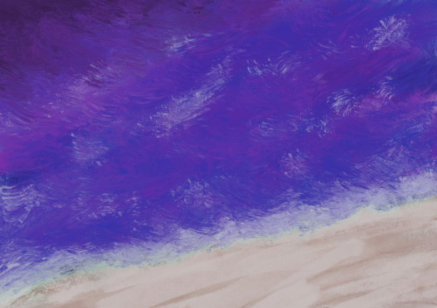 背景材料水彩夜海沙滩深夜海浪月光湖图片下载