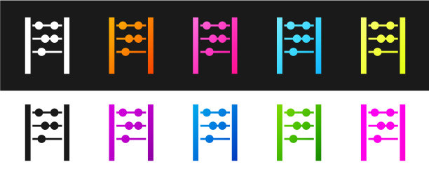 设置算盘图标隔离在黑色和白色图片下载