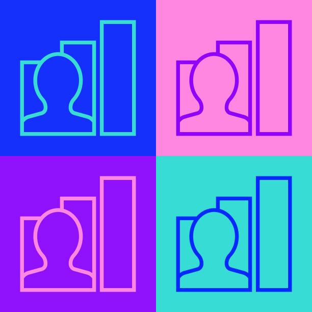 波普艺术线生产人类图标孤立图片下载